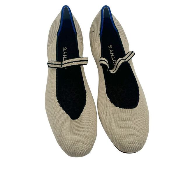 Rothy Rothy’s The Square Mary Jane Slip-On Comfortable In Ivory Size W10 NWOB